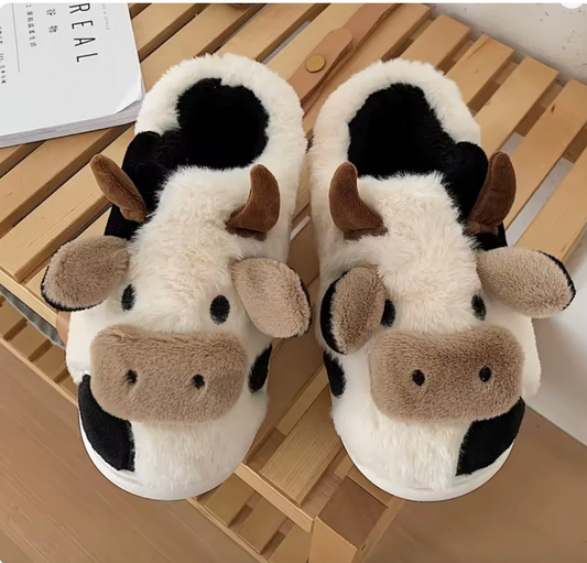Benny & Mabel Cow Slippers